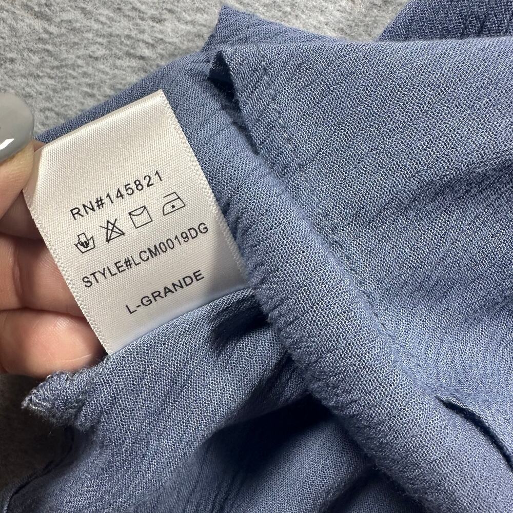 Listicle Blue Strappy Babydoll Cami Top Size Large - Picture 3 of 6